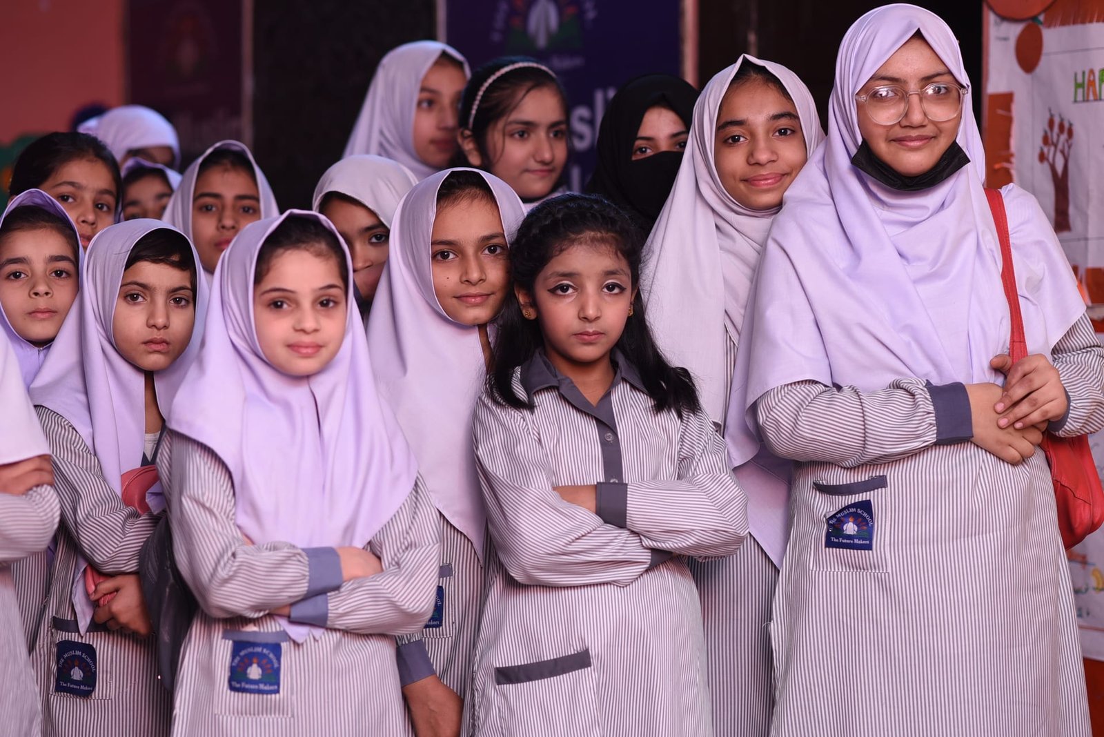 A group of students in The Muslim School uniform.
